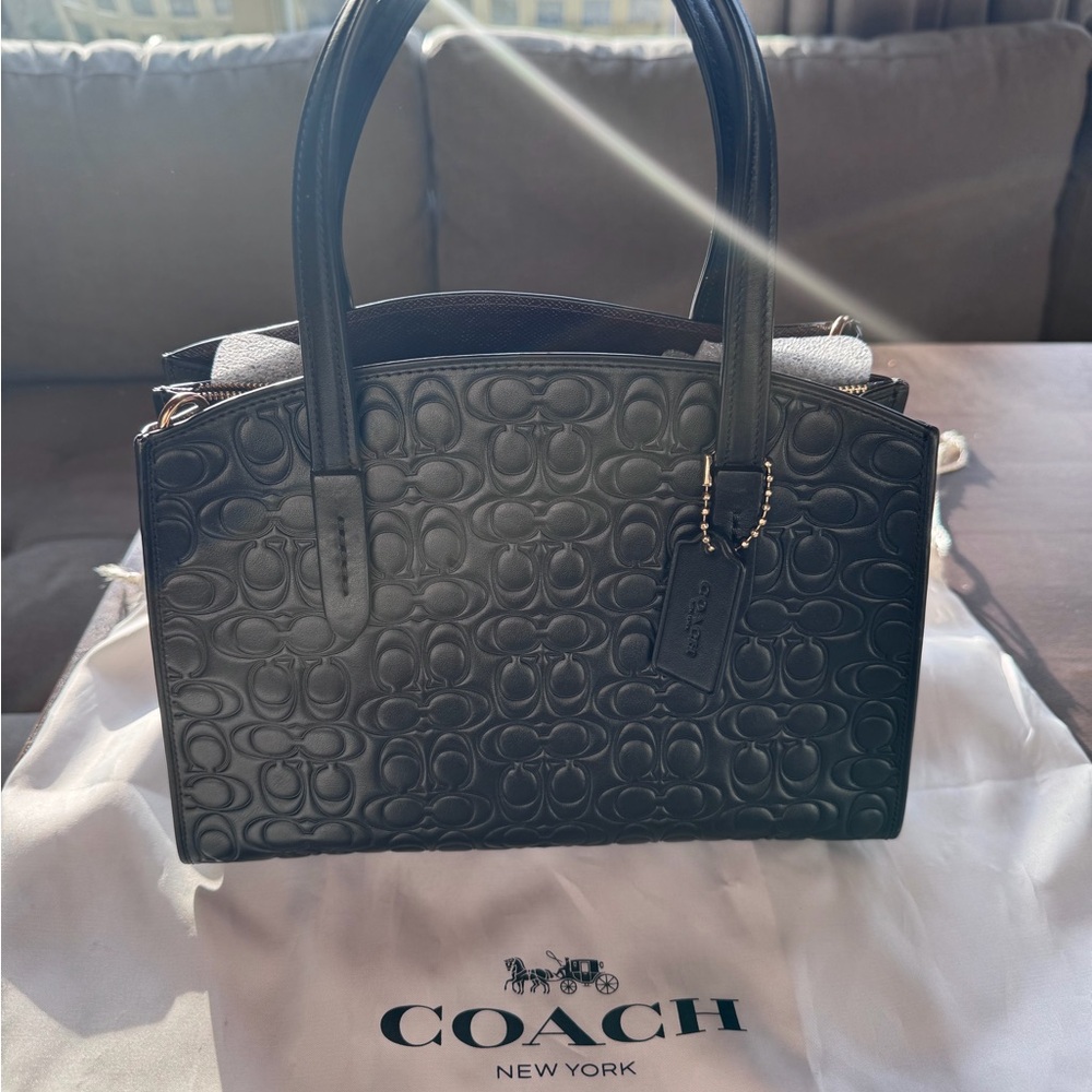 New Coach Signature Rust Garnet Charlie Carryall 28 Handbag, Crossbody Bag